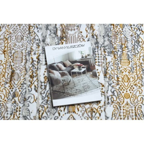 Modern GLOSS Matta  8487 63 Ornament snygg, glamour guld / beige, 80x150 cm