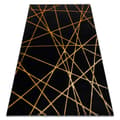 Miniatyrbild 1 av 5: Modern GLOSS Matta  406C 86 snygg, glamour, art deco,  geometrisk svart / guld, 80x150 cm