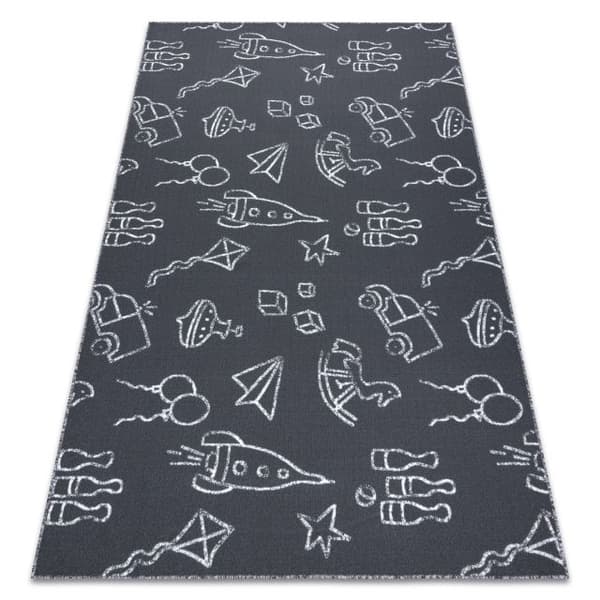 Matto lapsille TOYS lelut, joilla voi leikkiä, lasten - harmaa, 150x400 cm