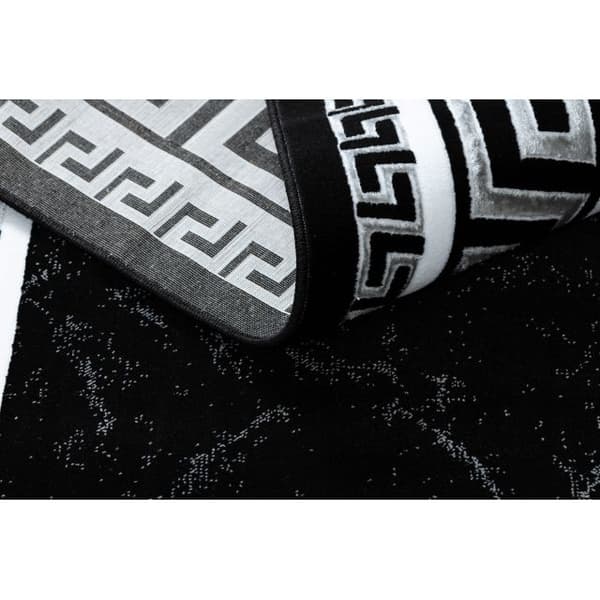 Modern GLOSS Matta  2813 87 snygg, ram, grekisk svart / grå, 160x220 cm