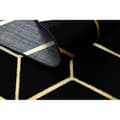 Miniatyrbild 4 av 5: Modern Matta 3D GLOSS 409C 86 Kub snygg, glamour, art deco svart / guld, 80x150 cm