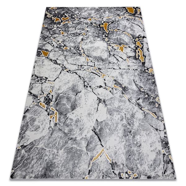 Tæppe GLOSS moderne 528A 58 marmor, sten, stilfuld, glamour elfenben / sort, 80x150 cm