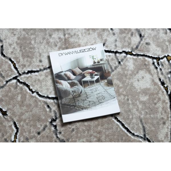 Modern GLOSS Matta  529A 53 Marmor, sten, snygg, glamour elfenben / beige, 140x190 cm