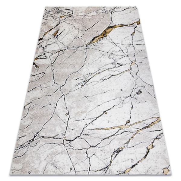 Modern GLOSS Matta  529A 53 Marmor, sten, snygg, glamour elfenben / beige, 140x190 cm