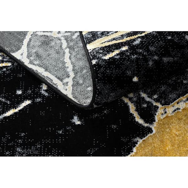 Matto GLOSS moderni  529A 82 Marmori, kivi, tyylikäs, glamour musta / harmaa, 200x290 cm