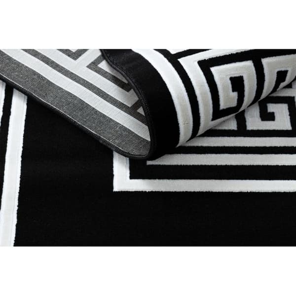 Tæppe GLOSS moderne 6776 85 stilfuld, ramme, Græsk nøgle sort / elfenben, 280x370 cm