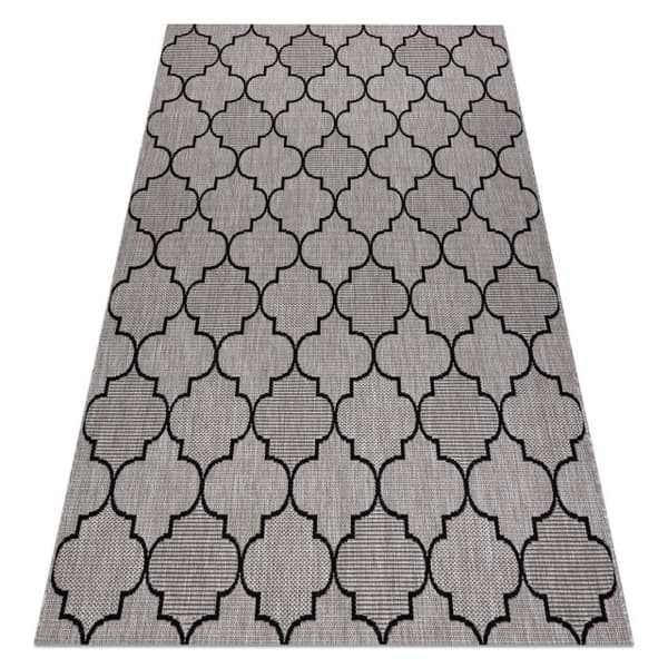 MATTA SIZAL FLOORLUX 20607 Marockansk spaljé silver / svart , 80x150 cm