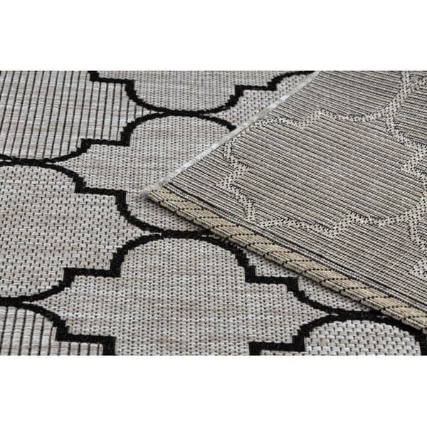 MATTA SIZAL FLOORLUX 20607 Marockansk spaljé silver / svart , 160x230 cm