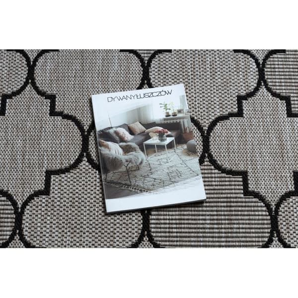 MATTA SIZAL FLOORLUX 20607 Marockansk spaljé silver / svart , 200x290 cm