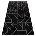 Miniatyrbild 1 av 5: MATTA SIZAL FLOORLUX 20605 svart / silver TRIANGLER, GEOMETRISK, 60x110 cm
