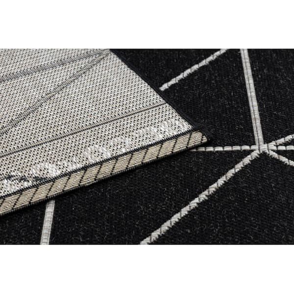 MATTA SIZAL FLOORLUX 20605 svart / silver TRIANGLER, GEOMETRISK, 160x230 cm