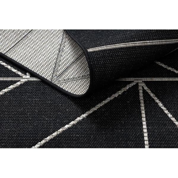 MATTA SIZAL FLOORLUX 20605 svart / silver TRIANGLER, GEOMETRISK, 160x230 cm