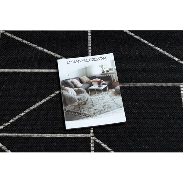 MATTA SIZAL FLOORLUX 20605 svart / silver TRIANGLER, GEOMETRISK, 160x230 cm