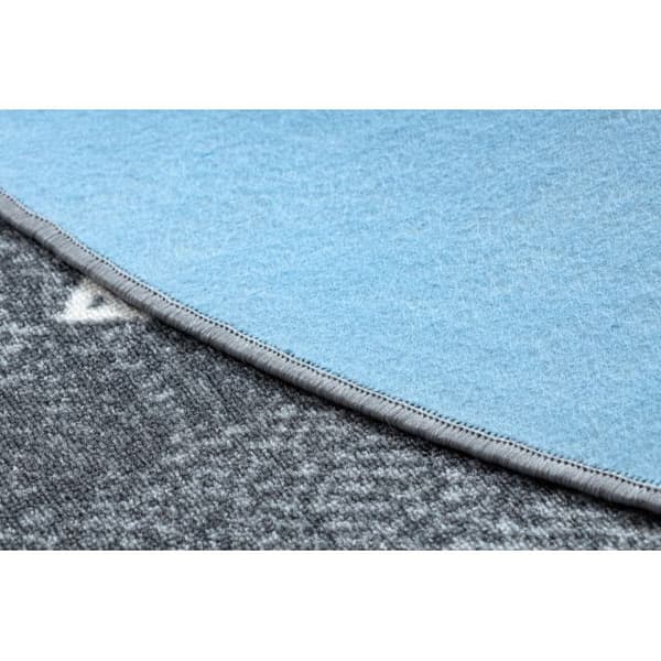 Matto lapsille HEARTS pyörä Pesty denim, sydämet, lasten - harmaa, cirkel 133 cm