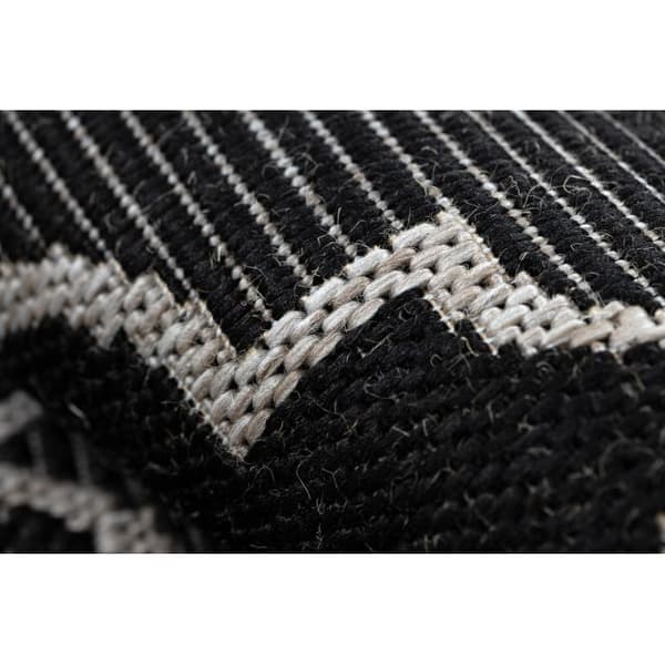Sisaltæppe SISAL FLOORLUX 20607 , Marokkansk kløver, trellis  sort / sølv, 160x230 cm