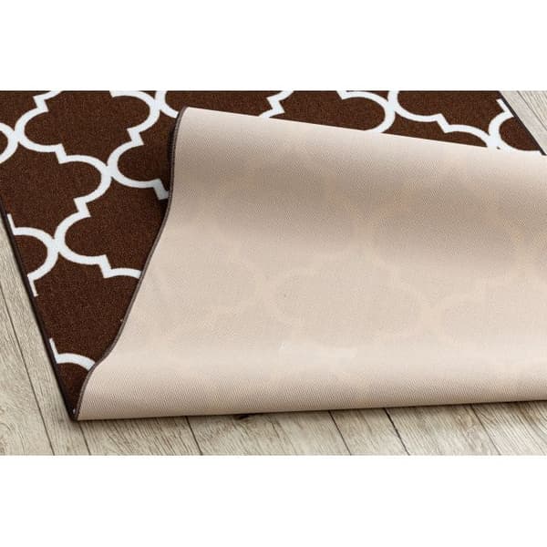 Löpare anti-halk TRELLIS brun 30351 80 cm, 80x270 cm