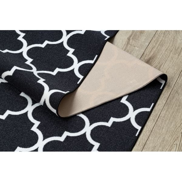 Gummibelægning 67 cm MAROKKANSK KLØVER sort TRELLIS 30350, 67x520 cm
