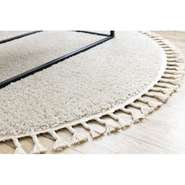 Matta BERBER 9000 cirkel grädde Fringe Berber marockansk shaggy, cirkel 120 cm