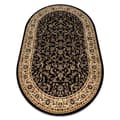 Miniatyrbild 1 av 5: Matta ROYAL ADR oval design 1745 svart , 100x180 cm