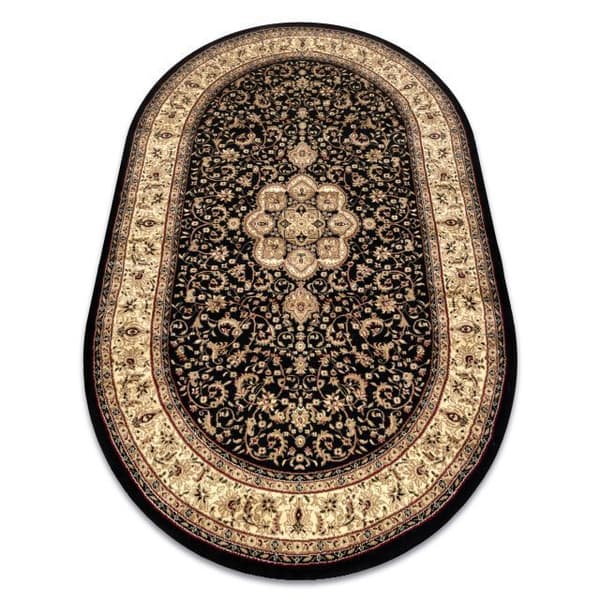 Tæppe ROYAL ADR oval design 521 sort , 100x180 cm