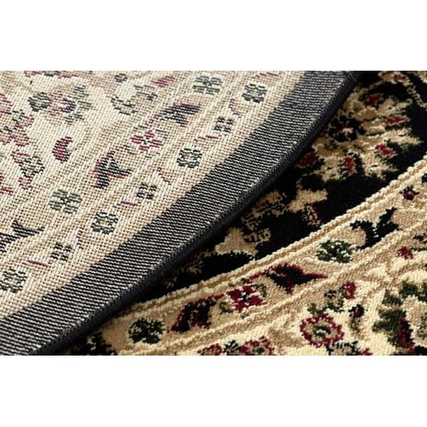 Tæppe ROYAL ADR hjul design 1745 sort , cirkel 120 cm