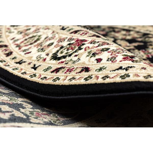 Tæppe ROYAL ADR hjul design 1745 sort , cirkel 120 cm