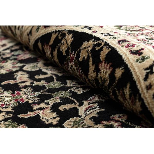Tæppe ROYAL ADR hjul design 1745 sort , cirkel 120 cm
