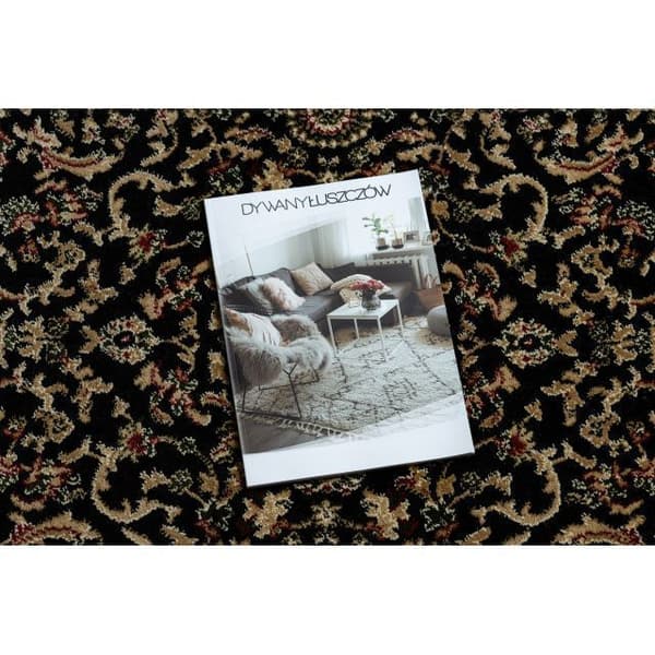 Tæppe ROYAL ADR hjul design 1745 sort , cirkel 120 cm