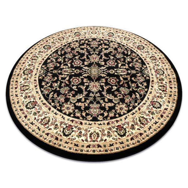 Tæppe ROYAL ADR hjul design 1745 sort , cirkel 120 cm