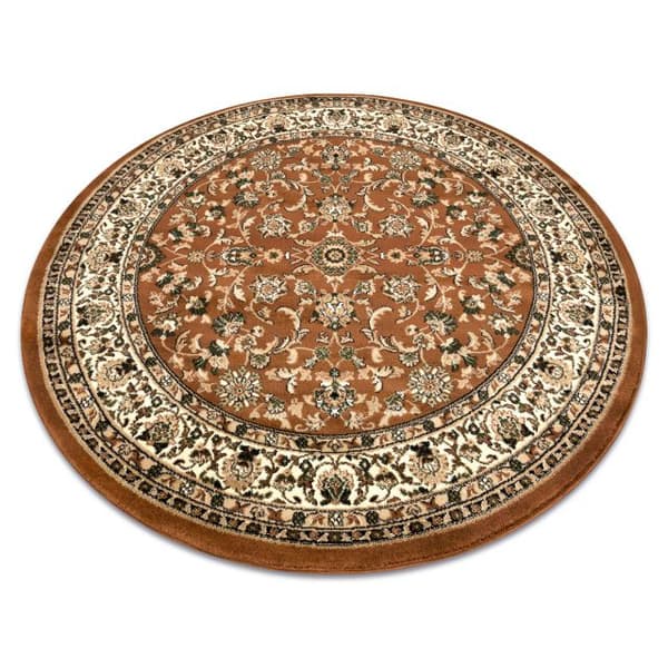 Tæppe ROYAL ADR hjul design 1745 brun, cirkel 120 cm
