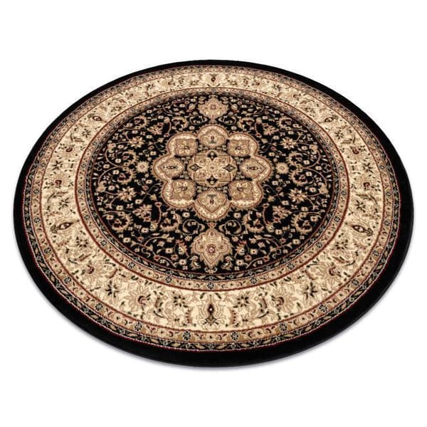 Matta ROYAL ADR cirkel design 521 svart , cirkel 120 cm