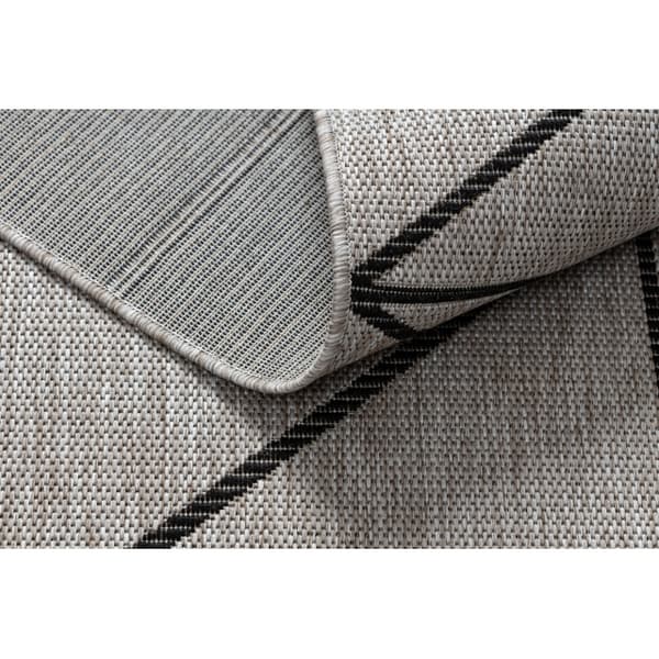 MATTA SIZAL FLOORLUX 20605 silver / svart / beige TRIANGLER, GEOMETRISK, 80x150 cm