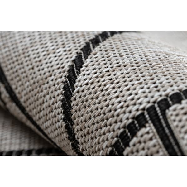 MATTA SIZAL FLOORLUX 20605 silver / svart / beige TRIANGLER, GEOMETRISK, 80x150 cm