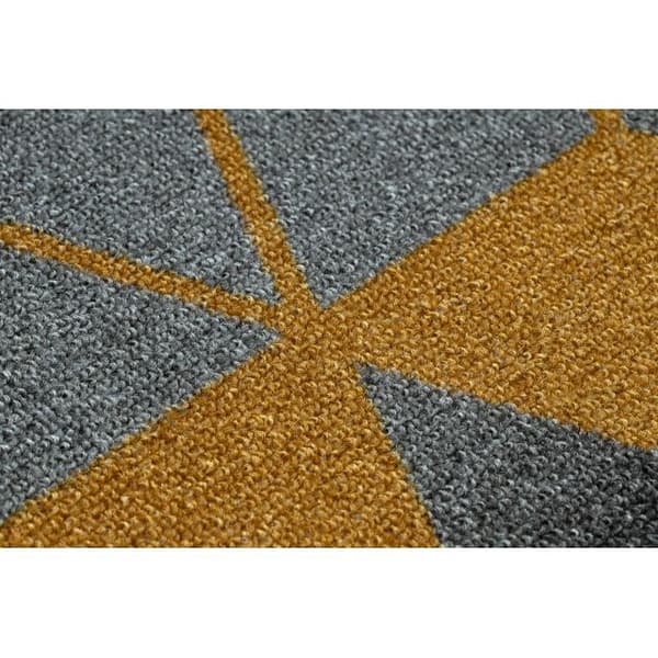 Kumipäällysteinen päällyste 120 cm HEXAGON musta / kulta, 120x530 cm