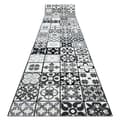 Pikkukuva 1 / 5: Kumipäällysteinen päällyste 90cm AZULEJO PATCHWORK, Kettuboa laatat harmaa / musta, 90x340 cm