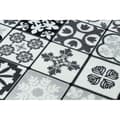 Miniatyrbild 5 av 5: Löpare  anti-halk 133cm AZULEJO PATCHWORK, LISBONPLATTER grå / svart, 133x730 cm
