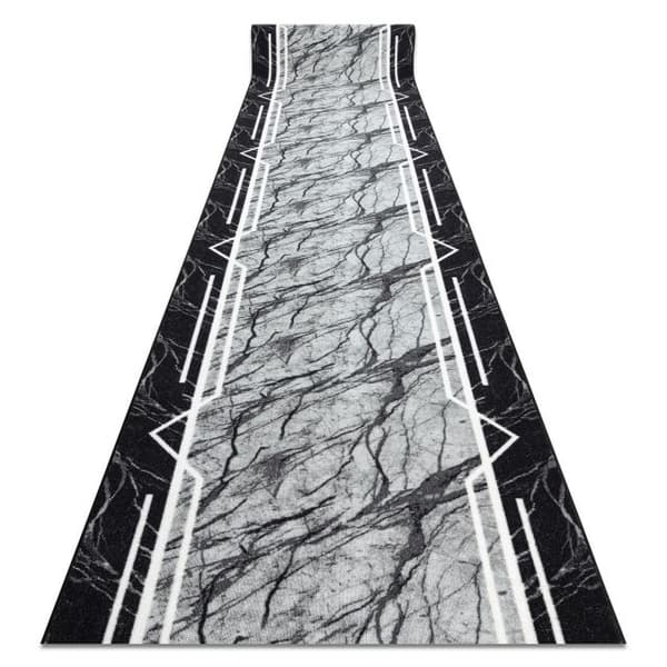Gummibelægning 133 cm MARMOR, sten grå, 133x410 cm