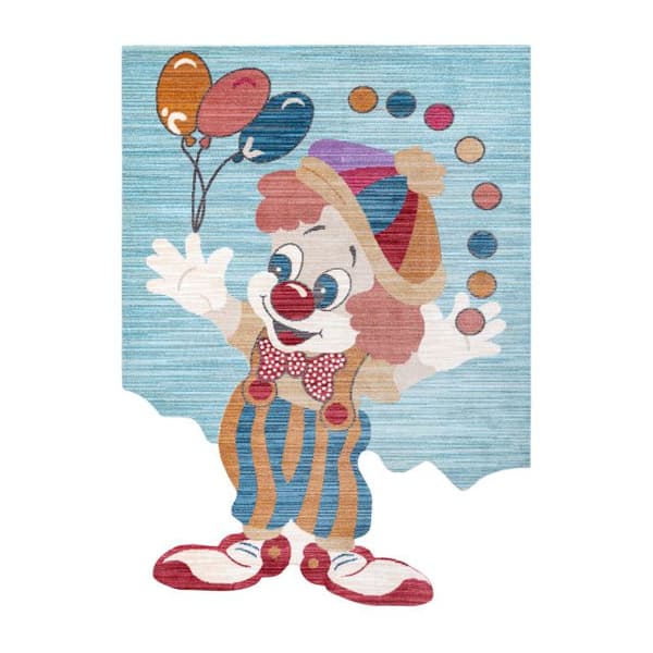 Lasten Matto TOYS 75328 Clown lapsille - moderni, nieregularny kształt laivastonsininen - turkoosi / punainen vaaleanpun, 133x192 cm