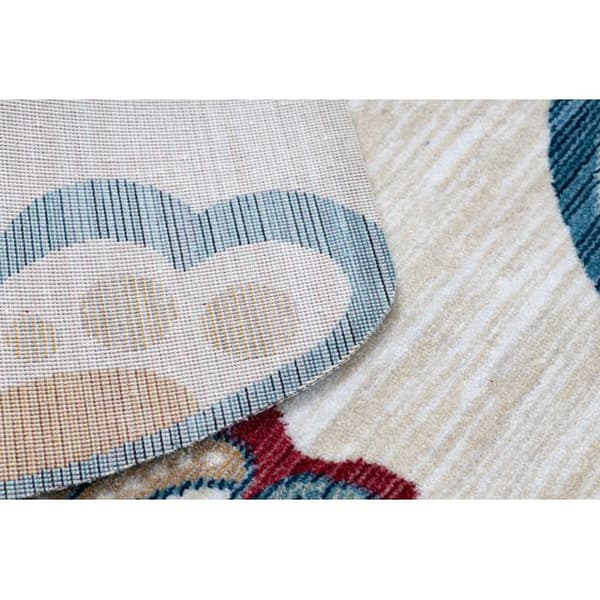 Lasten Matto TOYS 75326 Motyle, motylki lapsille - moderni, nieregularny kształt kerma / punainen vaaleanpunainen, 133x192 cm