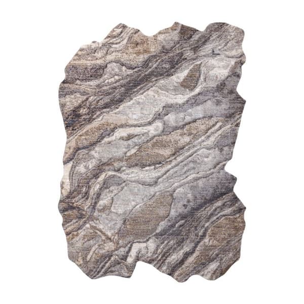Matta TINE 75313B Sten - modern, oregelbunden form svart grå / light grå, 160x220 cm