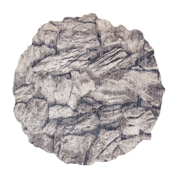 Tæppe TINE 75417B Skała, sten - nowoczesny, nieregularny kształt fløde / grå, 160x160 cm