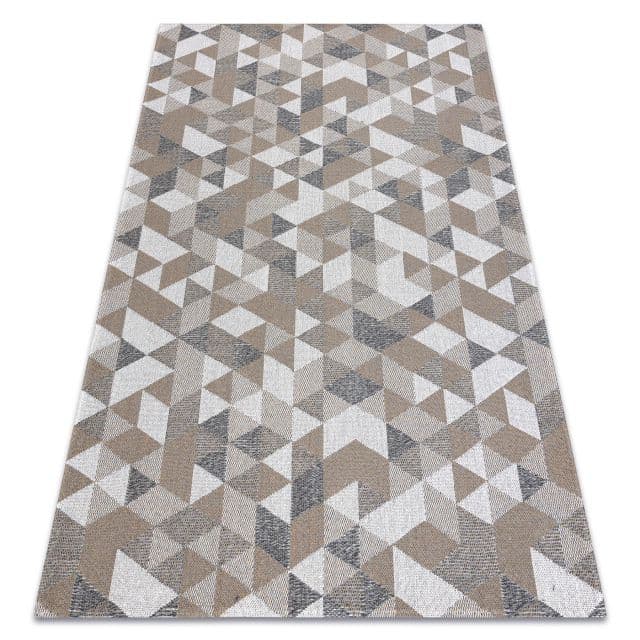 Matta CASA ECO SISAL Boho Trianglar 2816 grädde / taupe, återvunnen matta, 153x220 cm