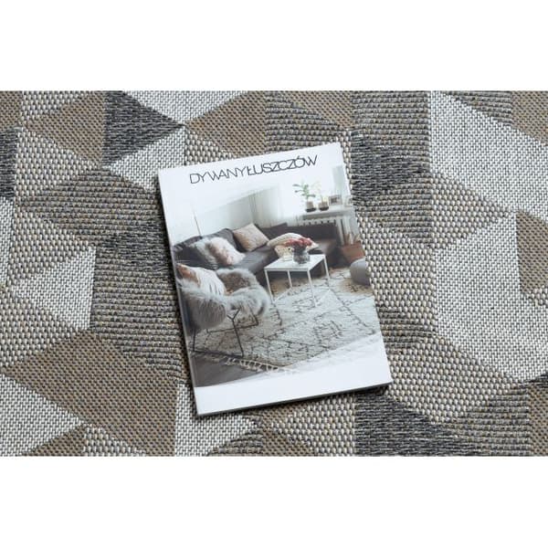 Matta CASA ECO SISAL Boho Trianglar 2816 grädde / taupe, återvunnen matta, 172x270 cm