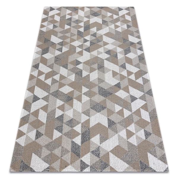 Matta CASA ECO SISAL Boho Trianglar 2816 grädde / taupe, återvunnen matta, 172x270 cm