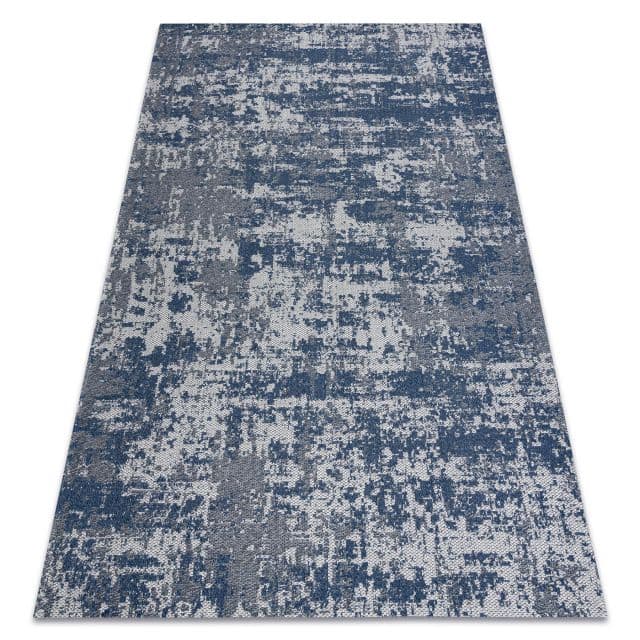 Matta CASA ECO SISAL Boho vintage 2809 grå / mörkblå, återvunnen matta, 75x150 cm