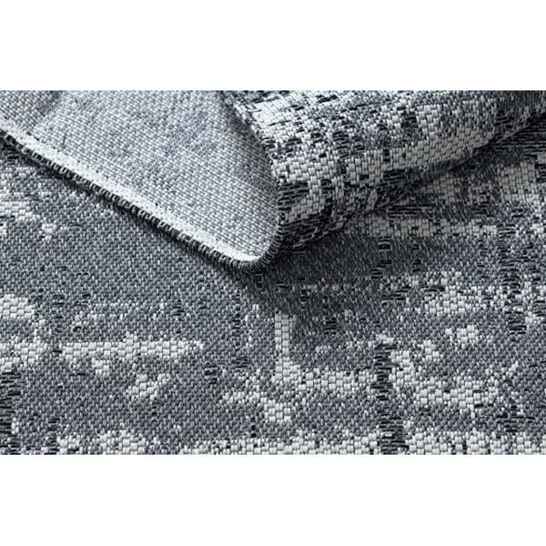 Matta CASA ECO SISAL Boho vintage 2809 grå / antracit, återvunnen matta, 114x170 cm