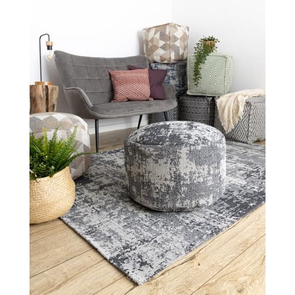 Matta CASA ECO SISAL Boho vintage 2809 grå / antracit, återvunnen matta, 114x170 cm