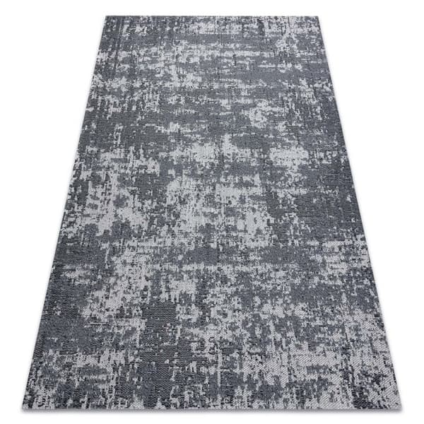 Matta CASA ECO SISAL Boho vintage 2809 grå / antracit, återvunnen matta, 114x170 cm
