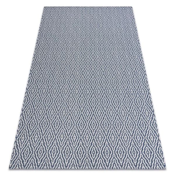 Tæppe CASA Ekologiczny, EKO SISAL Boho Roma22084 marineblå blå / fløde, z bawełny recyklingowanej, 192x290 cm