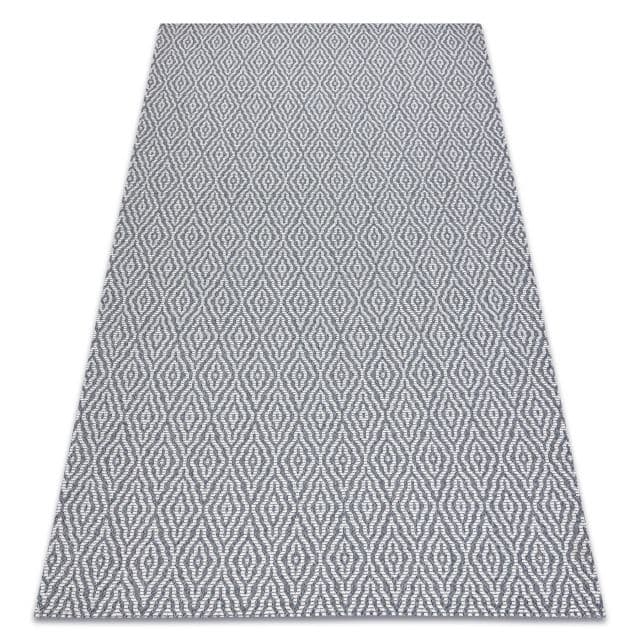 Matta CASA ECO SISAL Boho Ruter 22084 antracit / grädde, återvunnen matta, 133x190 cm